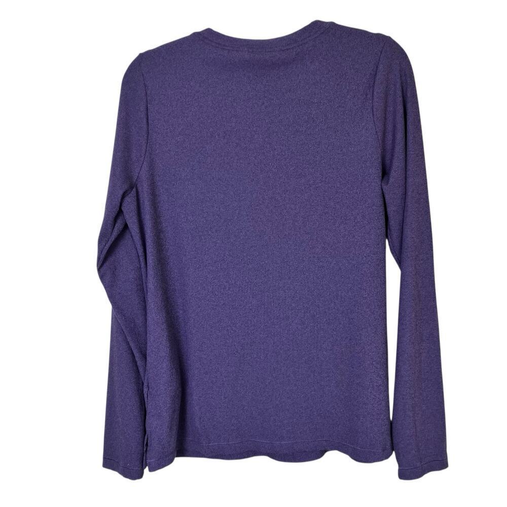 Athleta Sz XL Uptempo Ribbed Henley Top in Regal Plum Purple Stretchy Fitted - Picture 4 of 16
